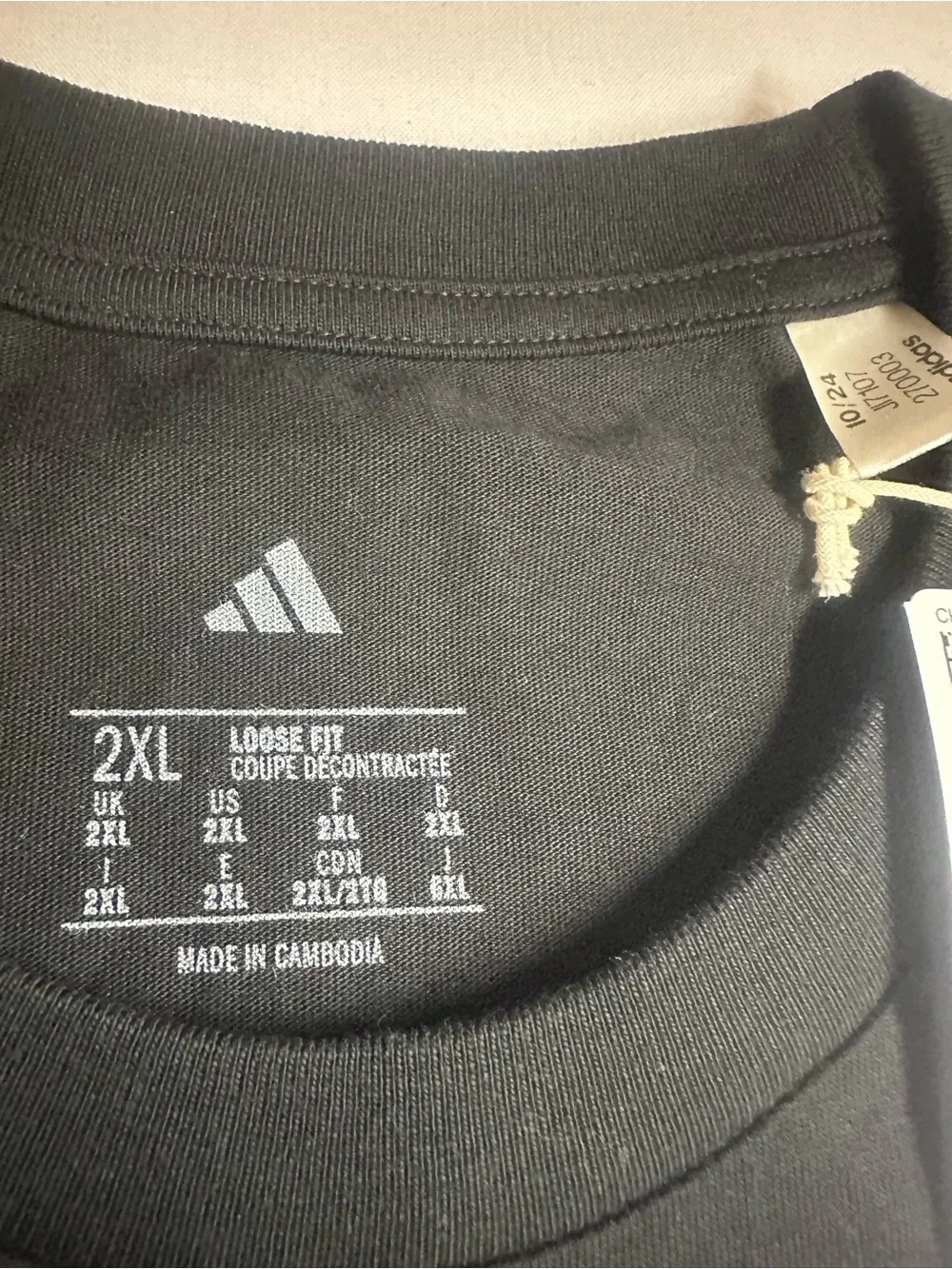 adidas Black Short Sleeve Graphic Crew Tee with Small Chest Logo